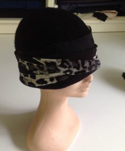 Snow Leopard Textured Boiled Wool Cloche