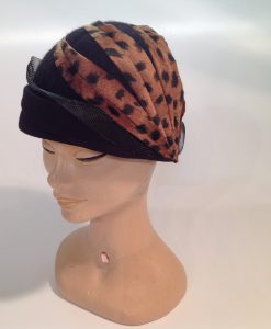 Leopard Textured Boiled Wool Cloche