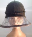 Boiled wool hat with plastic visor veil - frontal view