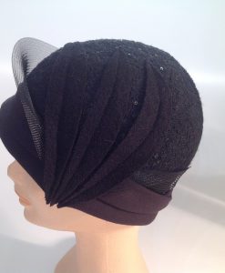 jersey cooked cloche with micro sequins, applications and crinoline - side view